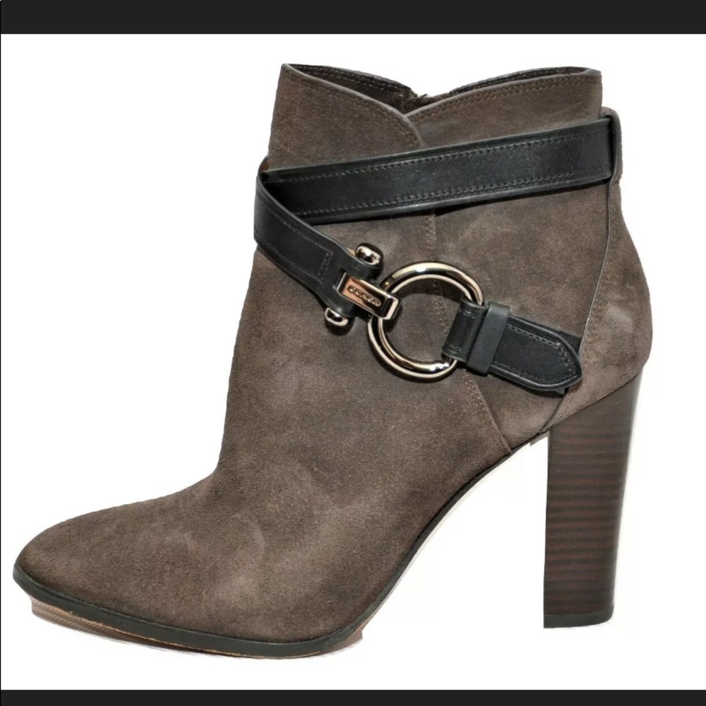 COACH Alessandra Suede Ankle Boot Mink Brown 6.5